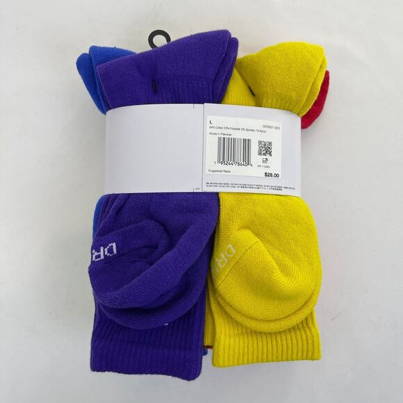 Nike Mens Everyday Performance Training PLUS Crew Socks 6 Pairs DRI-FIT SZ 8-12 - Picture 6 of 11